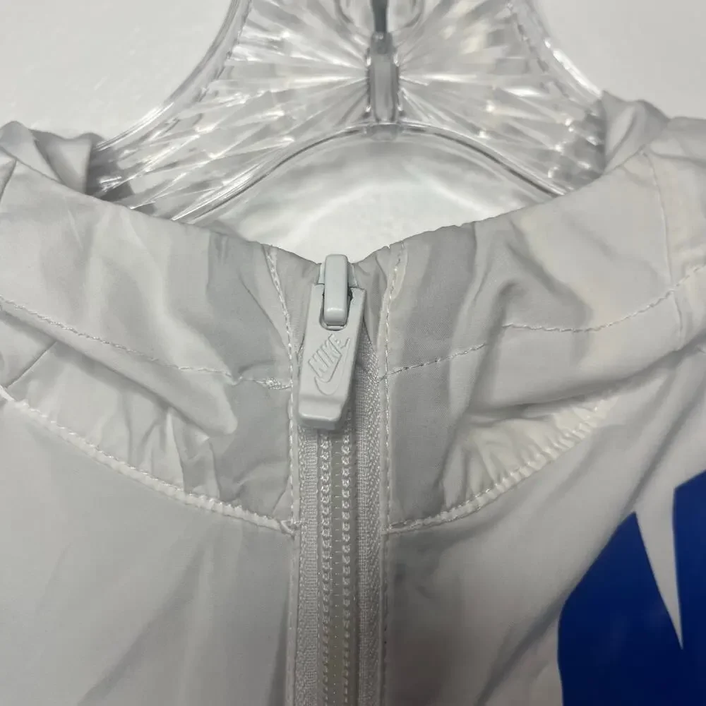 Nike Big Kids Boys Windrunner Jacket Navy White Blue Logo Hooded‎ Full Zip Sz M